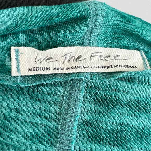 We The Free Astrid Flowy Oversized Cowl Neck Tee Top Palm Green Free People M - Picture 8 of 10